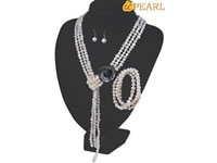 white 7-8mm nugget pearl open lariat necklace wholesale