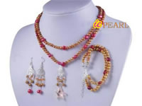 Silver inspired necklace & earrings jewelry set wholesale online