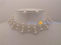 Pearl net choker jewelry set wholesale in factory price online