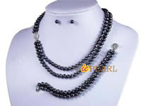 6-7mm black cultured freshwater pearl necklace wholesale