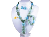 Three strands heart shape glaze braid pearl necklace hot sell