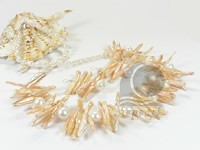 potato pearl & stick pearl rope necklace set wholesale