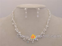 Double strand twisted pearl and crystal bridal jewelry wholesale