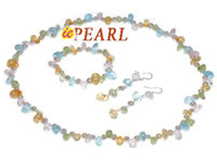 Freshwater 6-7mm pearl necklace, bracelet & earrings set