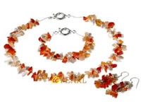 4-5mm white side-drilled pearls necklace with agates wholesale