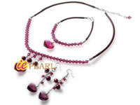 5mm Ruby Swarovski Crystal Valentines jewelry set wholesale