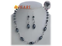 wholesale hematite beads necklace & dangling earrings set
