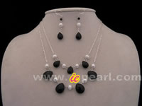 Wholesale black rhinestone jewelry set in Sterling chains online