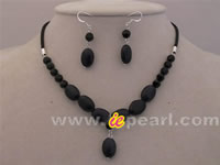 agate & blue aventurine necklace & earrings set wholesale