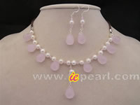 Wholesale rose quartz, pearl,crystal mixed Bridesmaid jewelry
