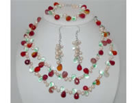 Wholesale tear-drop crystal jewelry set in low price