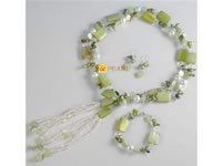 Yellowish fresh water pearl jewelry set wholesale online