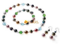 Wholesale shell pearl and crystal beads Christmas gift bracelet