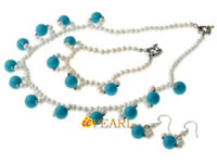 single strand pearl necklace with blue shell pearl online wholes
