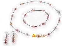 Wholesale handcrafted sterling Tin Cup multicolor pearl necklace