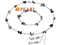 Wholesale sterling TIN-CUP necklace & earring with crystals