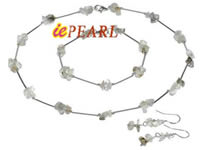 Wholesale terling TIN-CUP necklace, earrings with Chinese Jade