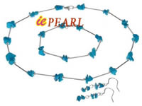 Wholesale sterling TIN-CUP necklace, earrings with turquoise