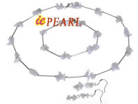 Wholesale sterling TIN-CUP necklace, earrings with chalcedony