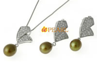 9-10mm rice pearl pendant 925sterling silver wholesale