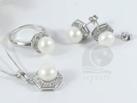 8-8.5mm bread pearl jewelry set in 925 silver wholesale online