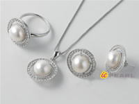 10-10.5mm bread pearl jewelry set in 925 silver wholesale online