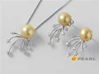 10-10.5mm bread pearl jewelry set in 925 silver wholesale