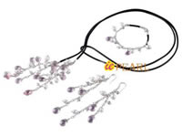 Wholesale hand knotted Swarovski crystal & pearl party jewelry