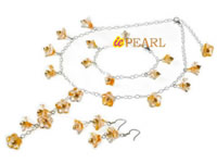Daffodilly Halloween inspired jewelry set with pearls wholesale