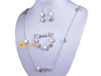 Wholesale hand wrapped white coin freshwater pearl necklace