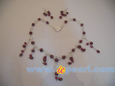 Wholesale bridal pearl necklace & earring jewelry set online