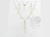Wholesale rice freshwater pearl bridal jewelry set on line
