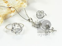 925 sterling silver rhodium plated set