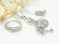 square sterling silver rhodium plated set