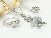 hollow sterling silver rhodium plated set