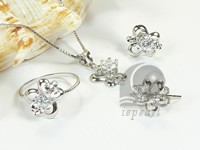 butterfly shape sterling silver rhodium plated set