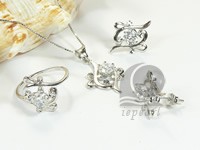 screwy sterling silver rhodium plated set
