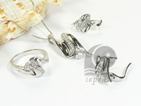 abnormal sterling silver rhodium plated set