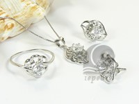 spinous sterling silver rhodium plated set