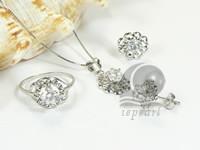 wholesale star shape sterling silver rhodium plated set