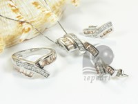 yellow sterling silver rhodium plated set