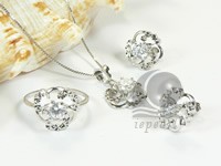 tiny star shape sterling silver rhodium plated set