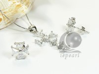 windmill shape sterling silver rhodium plated set
