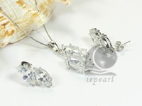 wholesale 925 sterling silver rhodium plated set