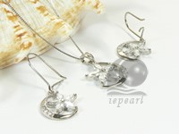 moon shape sterling silver rhodium plated set