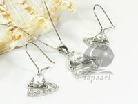 hollow triangle sterling silver rhodium plated set