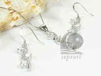 irregular screwy sterling silver rhodium plated set