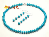 wholesale 7.5-8mm dishing turquoise necklace & earrings set