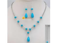 Hand wrapped blue turquoise beads summer jewelry wholesale