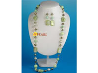 Green rope necklace and earring jewelry set wholesale